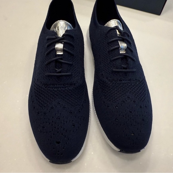 Cole Haan Women 2 ZEROGRAND Stitchlite Oxford Marine Blue Knit/Argento US 9.5 B - Picture 2 of 13
